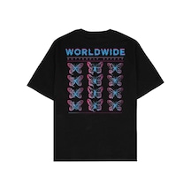 Adrift Butterfly Siyah Oversize Unisex T-shirt Siyah