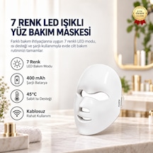 7 Renk Led Işıklı Yüz Bakım Maskesi 400 Mah Şarjlı Cilt Bakım Cihazı-1748