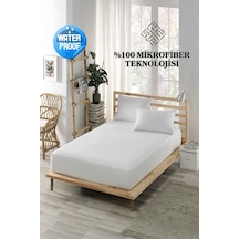 Sıvı Geçirmez Alez Mikro Fitted Yatak Koruyucu Beyaz Tek Kişilik