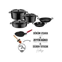 Lava Döküm Çeyiz Seti - Sağlıklı Ve Uzun Ömürlü Mutfak Seti Siyah