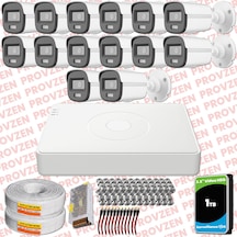 Provzen Hikvision Colorvu Full Hd 14 Kameralı Gece Renkli Güvenlik Kamerası Olay Anında Bildirim