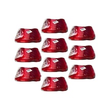Plastik Şeffaf Kırmızı Sup Kaşık - Tatlı Dondurma Kaşığı - 12.5 Cm. - 50 Adetlik 10 Paket Kırmızı