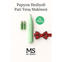 Kedi/köpekler Için Profesyonel Tıraş Makinesi Pati Ve Hassas Bölgeler 2 Adet Pil Ve Papyon Hediyeli