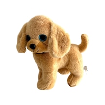 Havlayan Sevimli Peluş Köpek 20 Cm Ayakta Sesli Köpek Peluş - Kahverengi Kahverengi