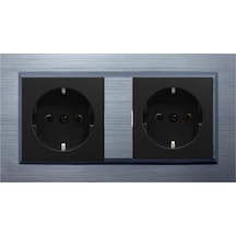 Ovivo Quantum Gümüş 2'li Set Topraklı Priz + Topraklı Priz
