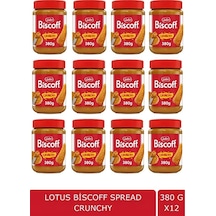 Lotus Crunchy Bisküvi Kreması 380 G X12 Kahvaltı Ve Tatlılar İçin Büyük Set