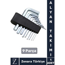 Uzun Ömürlü Ev Montaj Tamirat Vidalama Değiştirilebilir Matkap Ucu 120 Mm Alyan Takımı 9 Parça