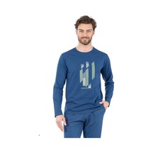 Pierre Cardin 6063 Erkek Uzun Kollu Bisiklet Yaka Pijama Takımı-indigo İndigo