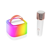 Mikado Md-16bt Favorite Beyaz Tf Kart Destekli Bluetooth Wireless Karaoke Mikrofonlu 1200mah Speaker