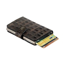 Walsmart Mini Croco Akıllı Mekanizmalı Cüzdan Hakiki Deri