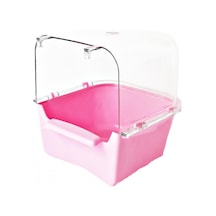 Bülbül Kanarya Muhabbet Kuşu Kuş Banyoluğu 12.5 x 12 x 13 CM Pembe