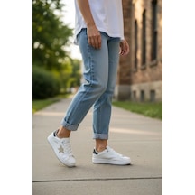 In Step Seeyli Kadın Beyaz Altın Yıldız Detaylı Günlük Spor Ayakkabı - Sneaker