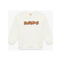 Koton Bebek Uzun Kollu Bisiklet Yaka Şardonlu Pamuklu Sweatshirt Ekru