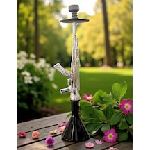 Alüminyum Gövdeli Ak-47 Kalaşnikof Tasarım 90 Cm Premium Nargile Seti Büyük Boy Contalı Sistem 48182075