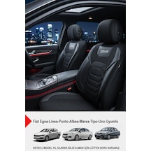 Titanyum Serisi Lüks Keten Oto Koltuk Kılıfı Fiat Egea-linea-punto-albea-tipo-uno Uyumlu Siyah