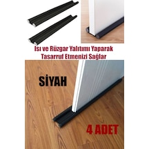 4 Adet Siyah Çift Taraflı Kapı Altı Toz Soğuk Ve Haşere Önleyici