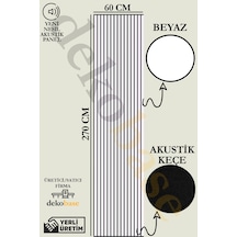 Beyaz 60x270 Cm Yeni Nesil Akustik Ahşap Duvar Paneli