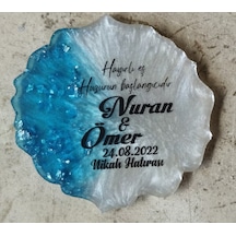 Epoksi Magnet 25 Ad Mavi Söz Nişan Nikah Düğün Sünnet Hediye No1