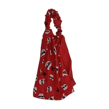 Lastikli Paraşüt Bandana Kedili Desen Kırmızı