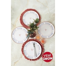 Keramika Enjoy Your Food Nordic Servis Tabağı 28 Cm 4 Adet 22973 Çok Renkli