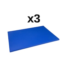 3'lü Türkay 60x40x2 Cm Polietilen Kesme Tahtası Kesim Levhası Mavi 4757