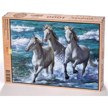 King Of Puzzle Deniz Kenarında Atlar Ahşap Puzzle 1000 Parça