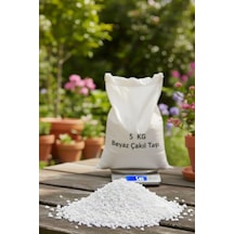 5 Kg Beyaz Çakıl Taşı Vazo Saksı Bahçe Taşı, Doğal & Dekoratif