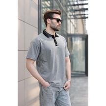 Madmext Antrasit Polo Yaka Erkek T-shirt E7147