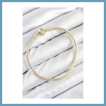 Bezos Pirinç Charm Topcuk Model Gold Renk Kadın Bileklik Mbt06