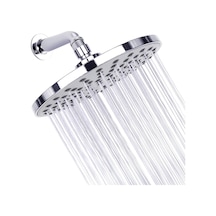 Vkemall 21cm Dairesel Abs Duş Başlığı - G1/2 Bağlantı, Otomatik Temizleme Nozzle, Yüksek Basınçlı, Krom Kaplama Büküm Borusu Hariç Gümüş