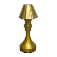 Upway Şarjlı Dokunmatik Ayarlanabilir Işıklı 3 Modlu Dekoratif Gold Retro Sehpa Konsol Yemek Masa Lambası Altın