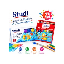 Boya Kalemi Kuru Kalem Ve Sulu Boya 2'li Set