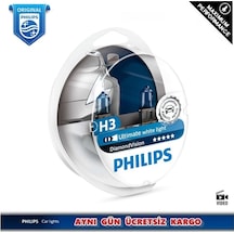 Philips H3 Diamond Vision Tam Beyaz Işık Ampul Seti 12336 Dv