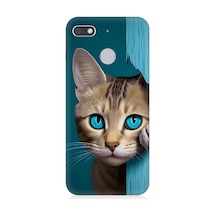 General Mobile Gm 8 Go Uyumlu Mavi Gözlü Masum Kedi Desenli Silikon Kılıf