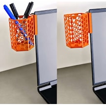 3d Baskı Monitor Kalemlik - Petek Desenli Laptop Kenar Altıgen Kalemlik-turuncu Diğer