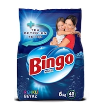 Bingo Toz Çamaşır Deterjanı Renkliler ve Beyazlar 40 Yıkama 6 KG
