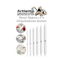 Pastel Dağıtıcı Gölgelendirme Kalemi 6 Lı 1 Paket Ve 1 Adet Hamur Silgi Kaynaştırma Kalemi Kara Kalem Dağıtıcı Kalem Kağıt Kalem