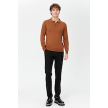 Erkek Basic Polo Yaka İnce Triko Kazak K.taba K.taba