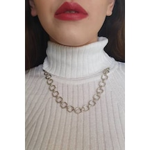 Gümüş Kaplama Çelik Zincir Kolye Gümüş