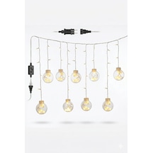 Ers 3 Metre 10 Toplu Perde Led Işık - Gün Işığı Şeffaf Dekoratif Aydınlatma - 8 Fonksiyonlu Led Diğer
