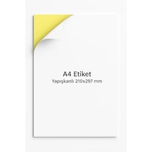 A4 Etiket Yapışkanlı 20 Sayfa Adres Etiketi 210x297 Mm - Çok Amaçlı Universal Etiketler - Adres Etiketler - Beyaz Etiket