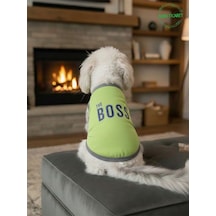 Yeşil The Boss Patron Yazılı Kedi Ve Köpek Kıyafeti Tişörtü Elbisesi Medium/m/beden 2