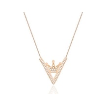 Diamond Line-Gülaylar - Pembe Altın 14 Ayar Kral Tacı Kolye N11.25010