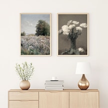 Huhuli Ahşap Çerçeveli 2 Li Modern Tablo Huhu274