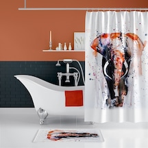 Zethome Tropik Elephant Banyo Duş Perdesi Tek Kanat 1X180X200 Çok Renkli