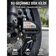 Northcity Yeni Nesil Suya Dayanıklı 110db Alarmlı Çelik Disk Kilidi - Maksimum Güvenlik