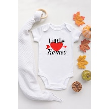 Tuğba Baby Özel Tasarım Little Romeo Bebek Body Beyaz Bebek Badi Zıbın Beyaz