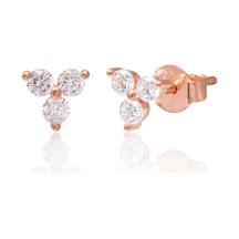 Cosar Silver 925 Ayar Zırkon Taslı Kupe Rose