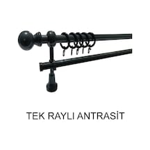 Perdemix Klasik Ahşap Rustik Perde Askısı Tek Raylı 28 Mm