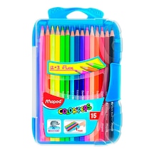 Maped Color'peps Fluo Kuru Boya Kalemi 12+3 Renk 832035 Çok Renkli